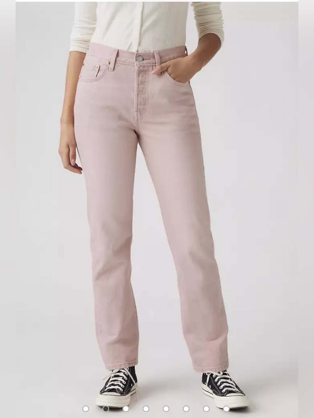Levi's 501 Original Women's Jeans Scraped Pale Mauve - Pink
